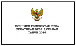 Peraturan Desa Sawahan Tahun 2016